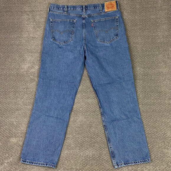 Levi's 505 Regular Fit Straight Leg Jeans Men's 40 x 32 Blue Cotton - Picture 3 of 13